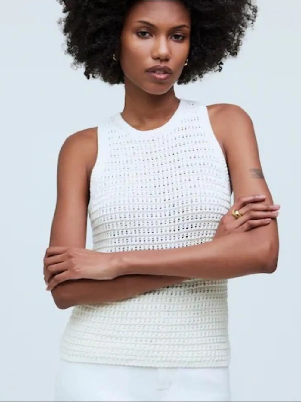 NWT Madewell White Crochet Tank Top